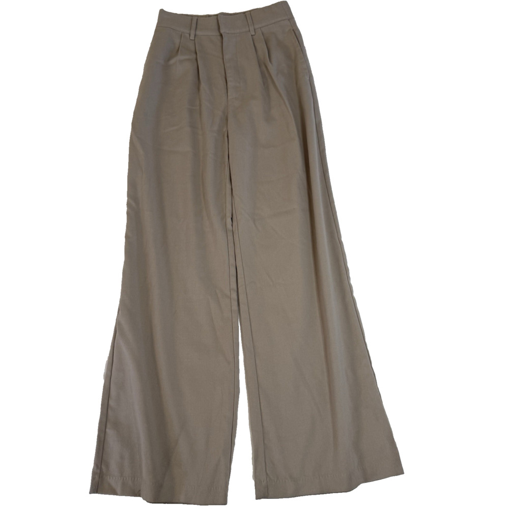 Abercrombie Pleated Wide‑Leg Stretch Waist Pants – Khaki – XS - Picture 5 of 9